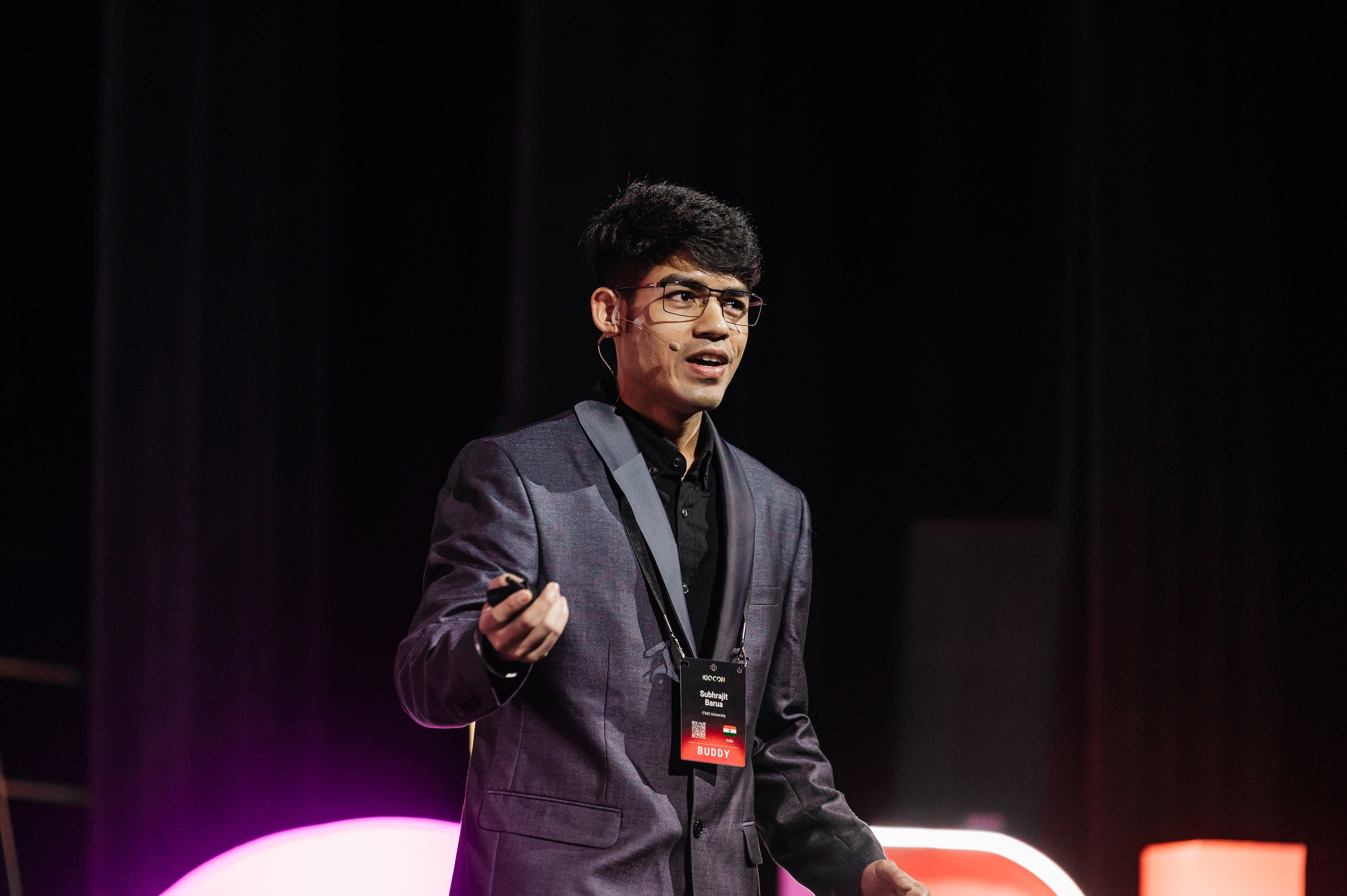 Subhrajit giving a Ted Talk at Almetyevsk